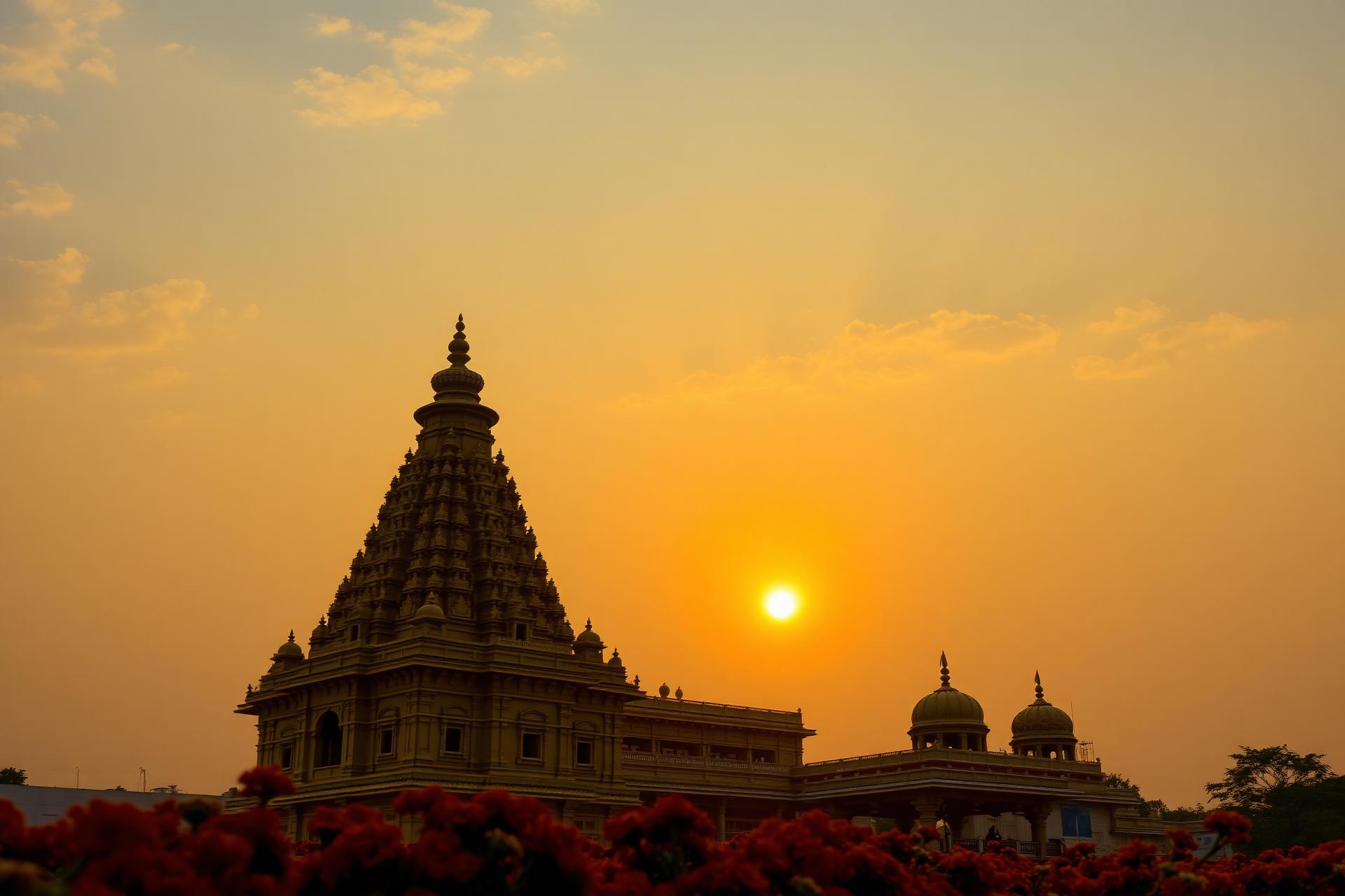 Maa Baglamukhi Temple Nalkheda at sunset